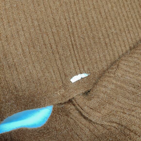 J.O.A. Just One Answer Yolanda Brown Ribbed Longline Midi Cardigan Sweater Small - Picture 10 of 13